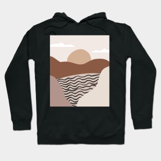 Boho Abstract Artl Landscape Sunset Mountains Design Hoodie